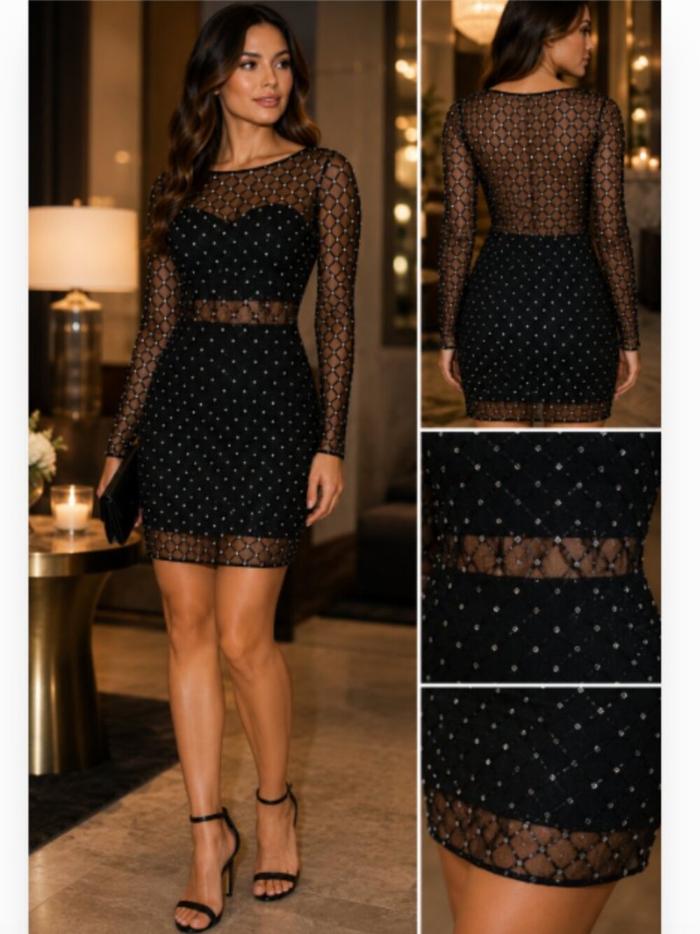Love & Piece Size XL Mesh Cocktail Dress